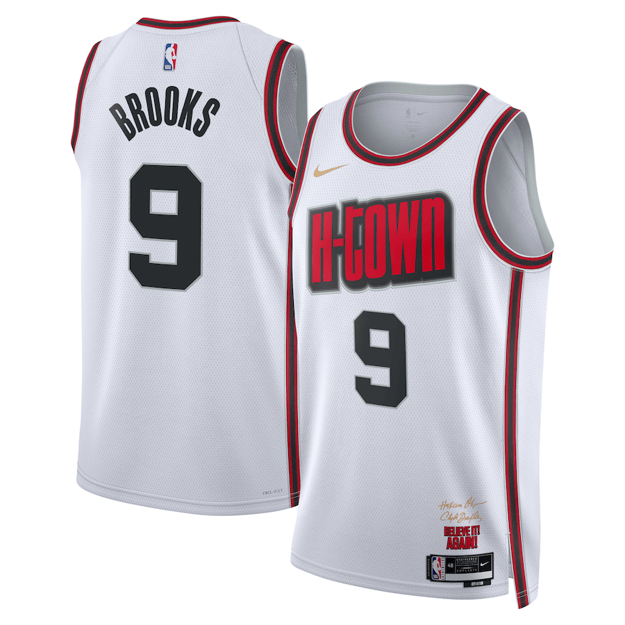 Dillon Brooks 9 Houston Rockets Unisex 2024/25 Swingman Player Jersey - City Edition - White - JS328
