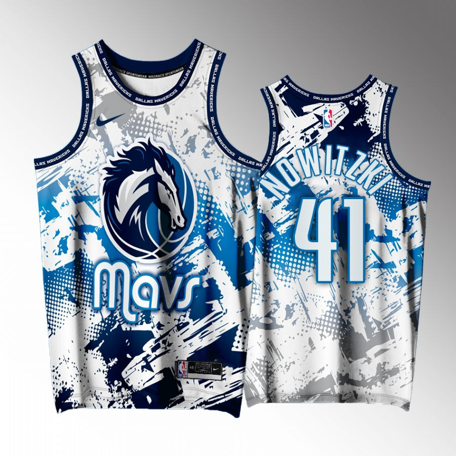 Dirk Nowitzki 41 Dallas Mavericks White Printing Men Jersey Splash City Exclusive Edition - JS636