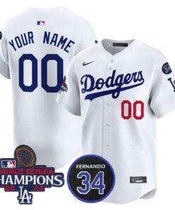 Dodgers 2024 World Series Champions Patch Vapor Premier Limited Custom Jersey V2