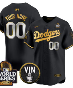 Dodgers 2024 World Series Gold Trim Vapor Premier Limited Custom Jersey V2