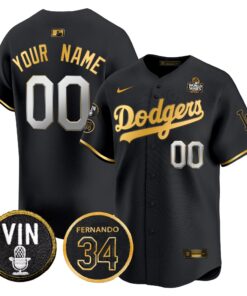 Dodgers 2024 World Series Gold Trim Vapor Premier Limited Custom Jersey V3