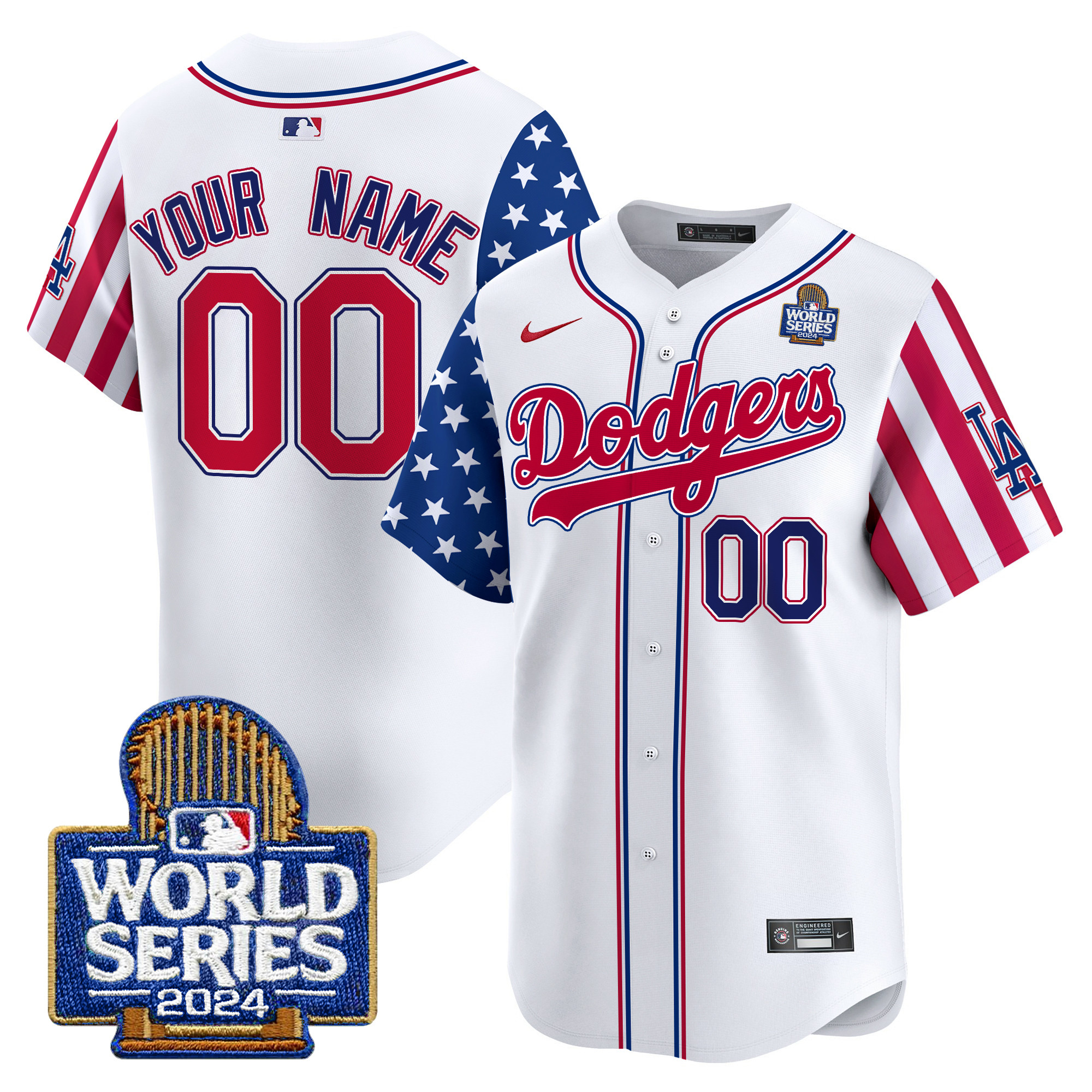 Dodgers American Style 2024 World Series Vapor Premier Limited Custom Jersey V2