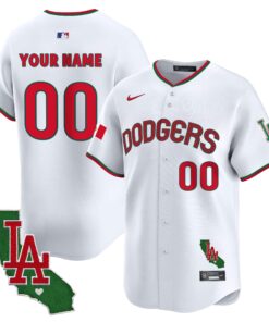Dodgers Mexico California Patch Vapor Premier Limited Custom Jersey V3
