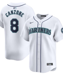 Dominic Canzone 8 Seattle Mariners Home Limited Player Men Jersey - White