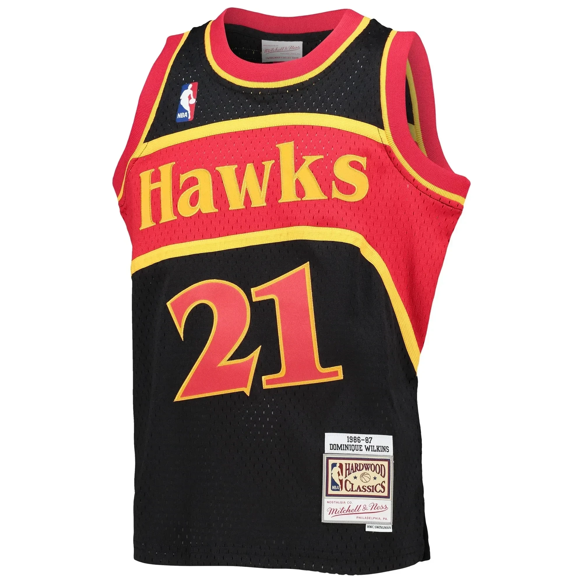 Dominique Wilkins Atlanta Hawks Mitchell & Ness Youth 1986-87 Hardwood Classics Reload Jersey â€“ Black - JS993