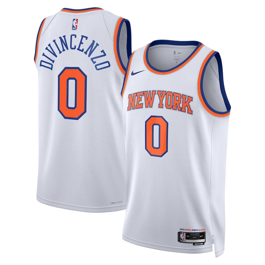 Donte DiVincenzo 0 New York Knicks Unisex Swingman Jersey - Association Edition - White - JS726