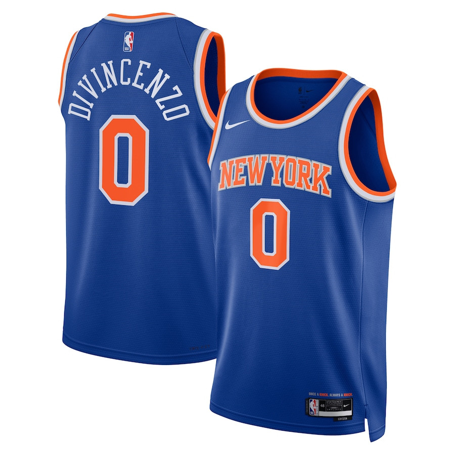 Donte DiVincenzo 0 New York Knicks Unisex Swingman Jersey - Icon Edition - Blue - JS135