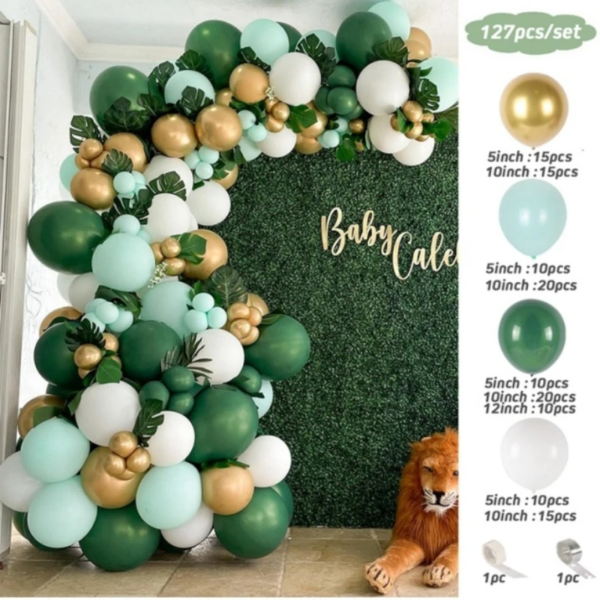 Green Balloon Garland Arch Kit Jungle Safari Party Baloon Wild One Birthday Party Decor Kids Baby Shower Latex Ballon Chain - Image 3