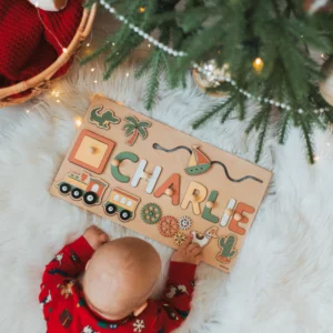 Personalized Montessori Busy Board Puzzle for Babies