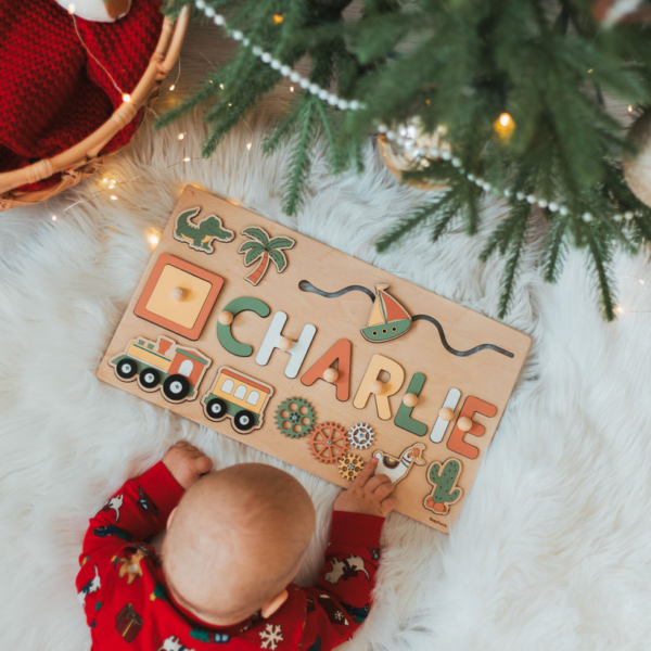 Personalized Montessori Busy Board Puzzle for Babies