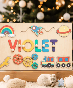 Personalized Wooden Busy Board Name Puzzle