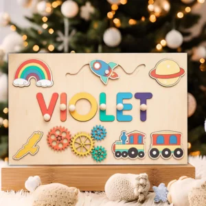 Personalized Wooden Busy Board Name Puzzle