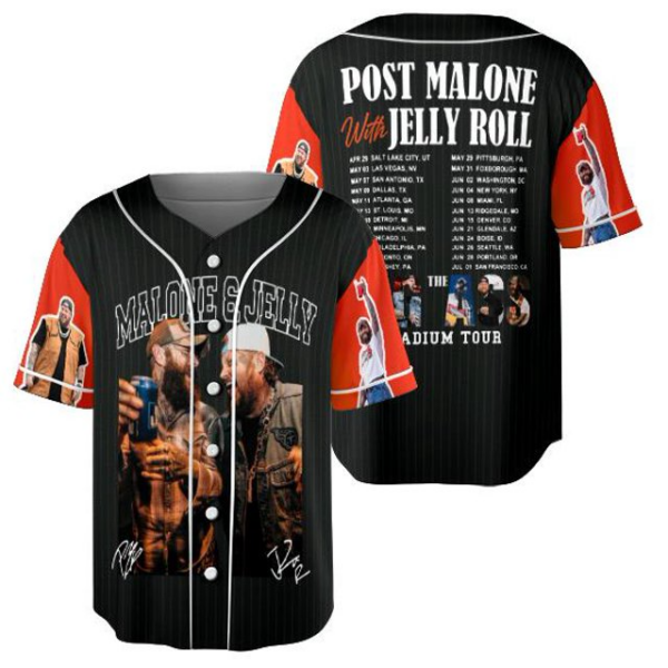 Post Malone Jelly Roll Baseball jersey, Jelly Roll Concert Jersey