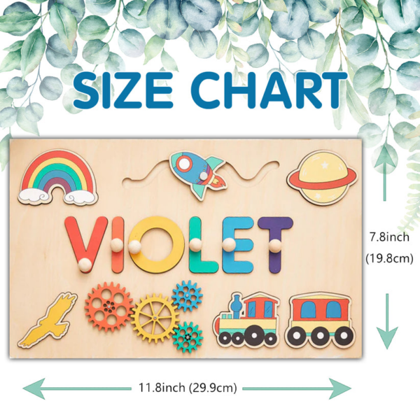 Personalized Wooden Busy Board Name Puzzle - Image 6