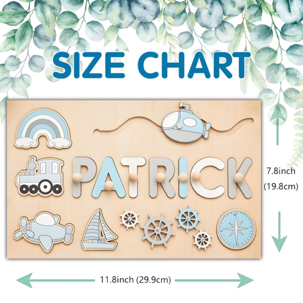 Personalized Wooden Busy Board Name Puzzle for Kids - Image 6