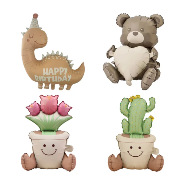 Cute Matte Rainbow Cake Bear Foil Balloon Kids Adult Birthday Party Decorations Cartoon Bow Candy Ice Cream Balloons Globos - Image 4