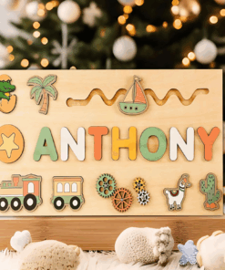 Personalized Kids Busy Board - Crocodile Puzzle for Toddlers