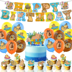 Animal Capybara Birthday Party Decoration Disposable Dinnerware Cup Plate Napkin Tablecloth for Kids Baby Shower Supplie