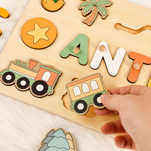 Personalized Kids Busy Board - Crocodile Puzzle for Toddlers - Image 4