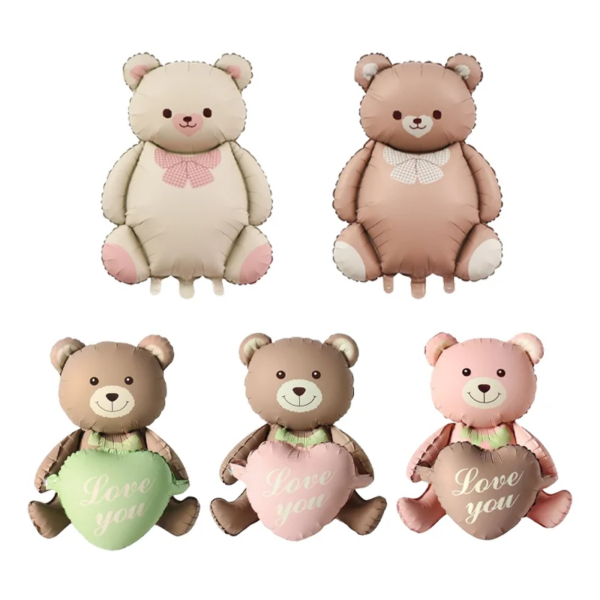 Cute Matte Rainbow Cake Bear Foil Balloon Kids Adult Birthday Party Decorations Cartoon Bow Candy Ice Cream Balloons Globos - Image 3