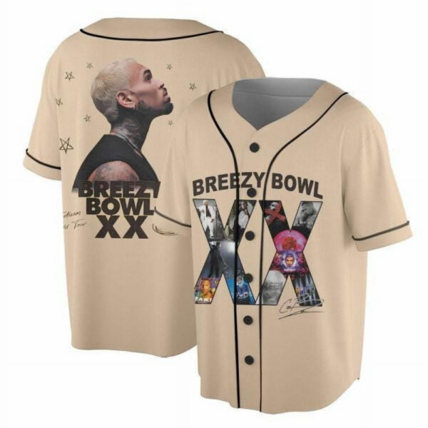 Chris Brown Tour Jersey, 2025 Chris Brown Tour Breezy Bowl XX Jersey, Chris Brown Graphic Jersey, Chris Brown Fan Gift, Chris Brown Merch - Image 3