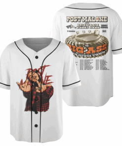 Post Malone Jelly Roll Tour Baseball Jersey, Personalized Post Malone And Jelly Roll Big Ass Stadium Tour 2025 Baseball Jersey, Baseball Jersey