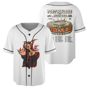 Post Malone Jelly Roll Tour Baseball Jersey, Personalized Post Malone And Jelly Roll Big Ass Stadium Tour 2025 Baseball Jersey, Baseball Jersey
