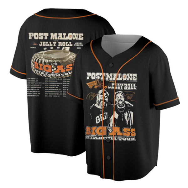 Vintage Post Malone Tour Jersey, Big Ass Stadium Tour, Posty 2025 Tour, Jelly Roll Jersey, Posty Tour Merch,Country music - Image 3