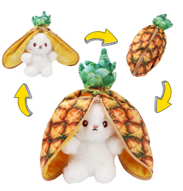 Fruit Bunny Plush, Cute Transform Soft Doll Kids Gift - Image 4