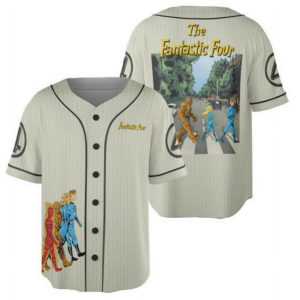 Vintage The Fantastic Four First Steps Jersey, MCU The Fantastic Four Jersey, Mister Fantastic Jersey, Fantastic 4 Crew Jersey