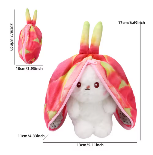 Fruit Bunny Plush, Cute Transform Soft Doll Kids Gift - Image 2