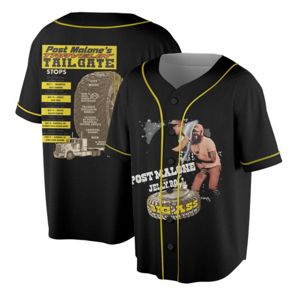 Post Malone Jelly Roll Concert Tour Jersey, Posty Beautifully Broken Rapper Jersey, Men Women Posty Tour Jersey, Concert Tour Jelly Roll - Image 2