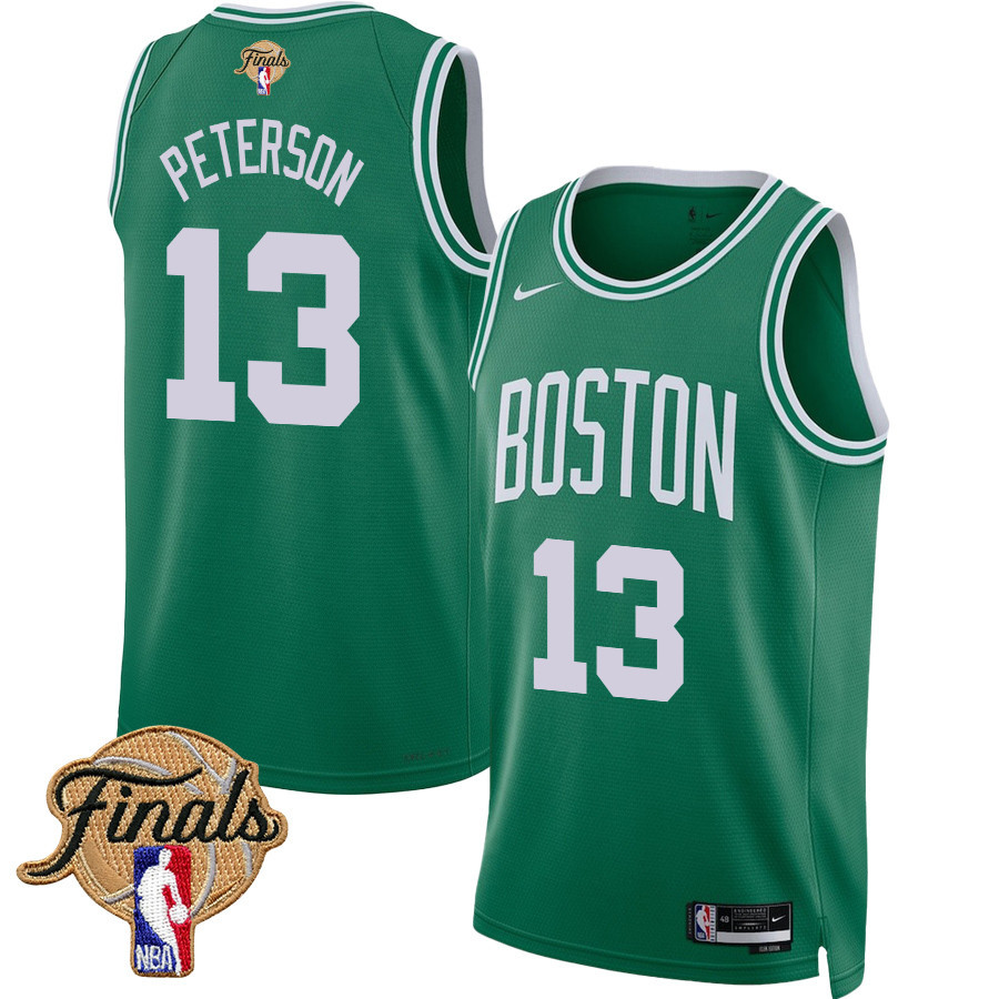Drew Peterson 13 Boston Celtics 2024 FINALS PATCH Icon Edition Jersey - Kelly Green - JS271