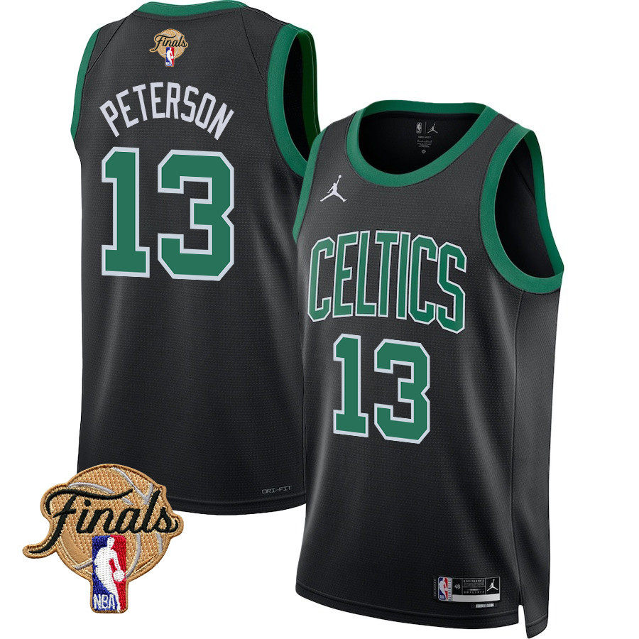 Drew Peterson 13 Boston Celtics 2024 FINALS PATCH Swingman Jersey - Statement Edition - Black - JS117