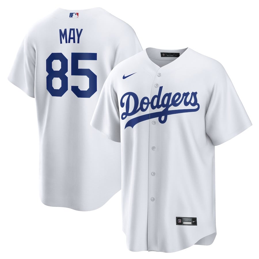 Dustin May 85 Los Angeles Dodgers Home Men Jersey - White