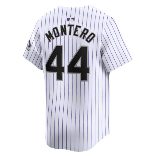 Elehuris Montero 44 Colorado Rockies Home Limited Player Men Jersey - White - Image 3
