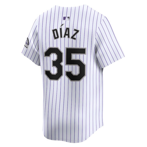 Elias Diaz 35 Colorado Rockies Home Limited Men Jersey - White - Image 3