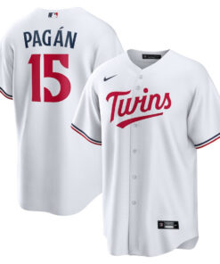 Emilio PagÃ¡n 15 Minnesota Twins Team Logo Home Men Jersey - White