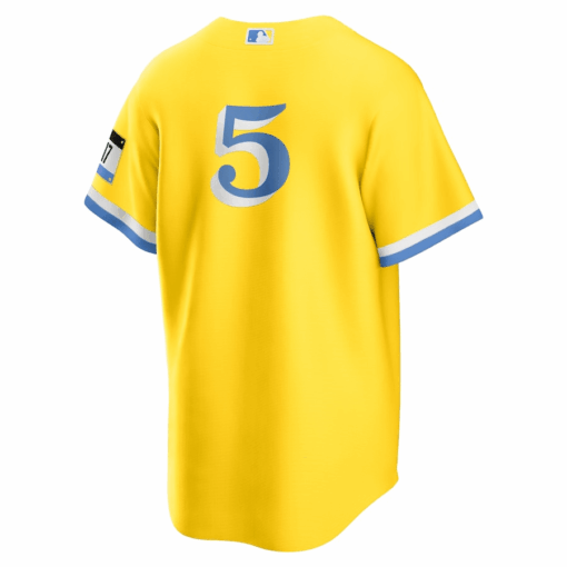 Enrique Hernandez 5 Boston Red Sox City Connect Jersey - Gold/Light Blue - Image 3