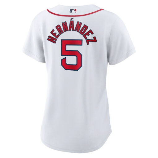 Enrique Hernandez 5 Boston Red Sox Women's Home Player Jersey - White - Image 3