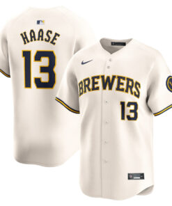 Eric Haase 13 Milwaukee Brewers Home Limited Player Men Jersey - Cream