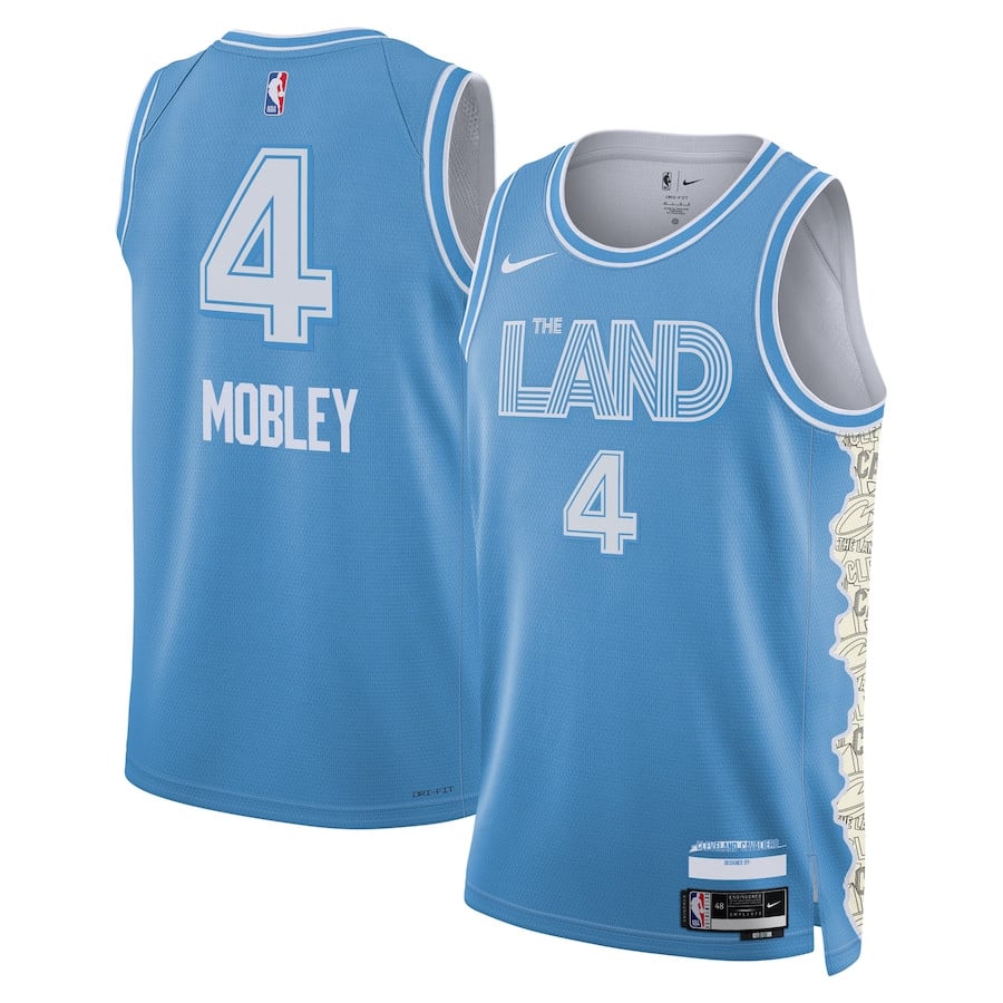 Evan Mobley 4 Cleveland Cavaliers Unisex 2024/25 Swingman Player Jersey - City Edition - Light Blue - JS143