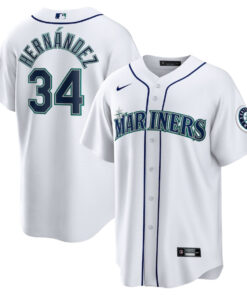 Felix Hernandez 34 Seattle Mariners 2023 Hall of Fame Home Men Jersey - White