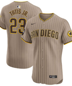 Fernando Tatis Jr. 23 San Diego Padres Alternate Elite Sponsor Patch Player Men Jersey - Tan