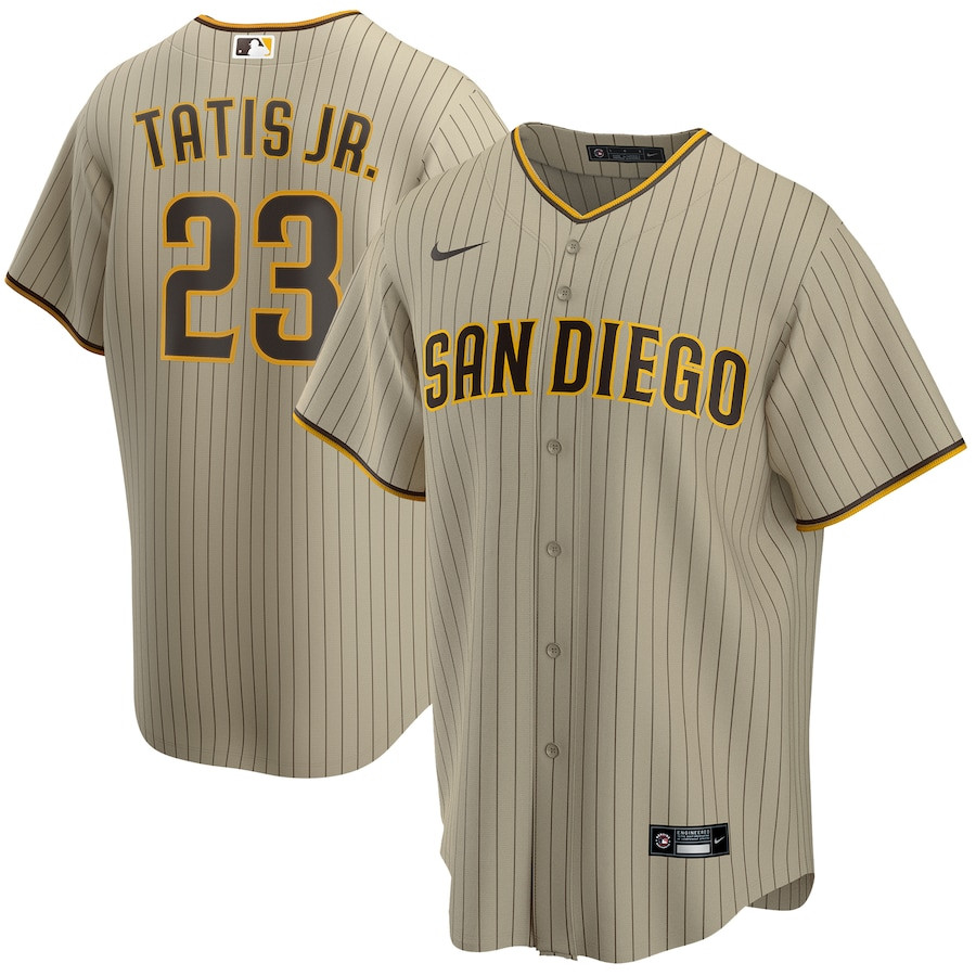 Fernando Tatis Jr. 23 San Diego Padres Alternate Men Jersey - Tan