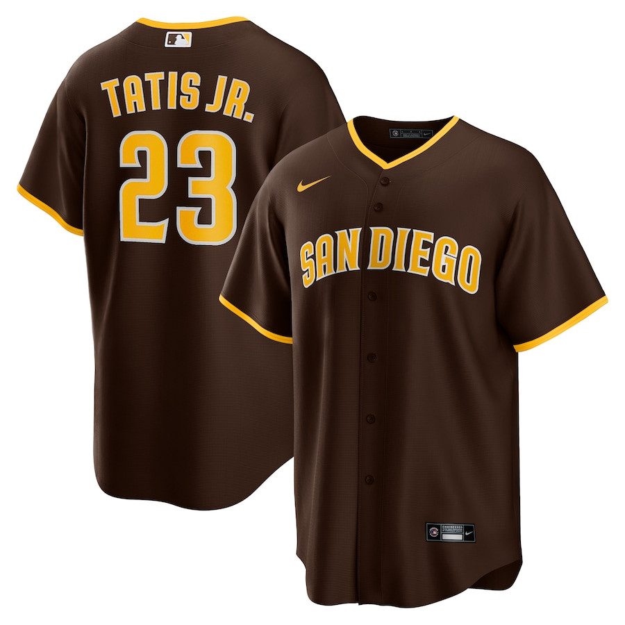 Fernando Tatis Jr. 23 San Diego Padres Road Men Jersey - Brown