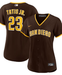 Fernando TatÃ­s Jr. 23 San Diego Padres Road Women Jersey - Brown
