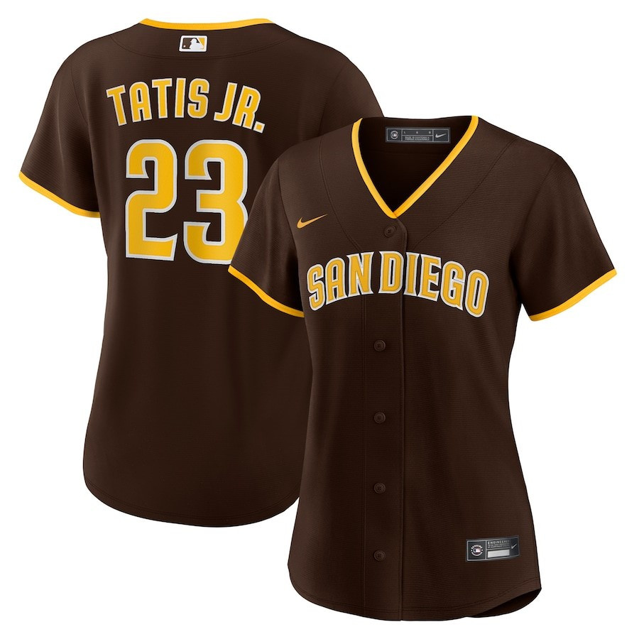 Fernando TatÃ­s Jr. 23 San Diego Padres Women's Road Player Jersey - Brown