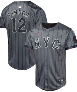 Francisco Lindor 12 New York Mets 2024 City Connect Limited YOUTH Jersey - Graphite