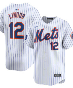 Francisco Lindor 12 New York Mets 2024 MLB World Tour London Series Home Limited Player Men Jersey - White